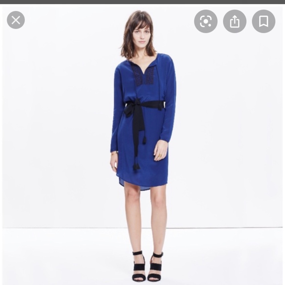 Bundle 3 for $30 madewell blue silk embroidered dress xs